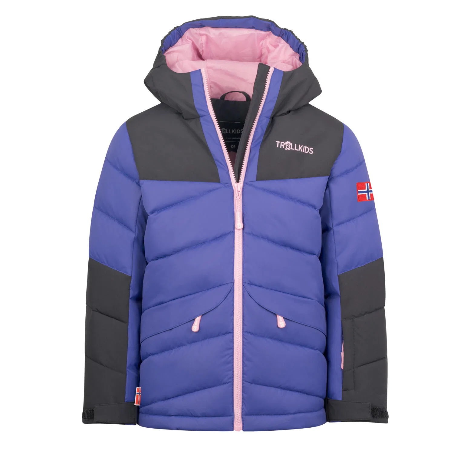 Детская стеганая куртка Narvik Jacket PRO Trollkids, Violett Schwarz