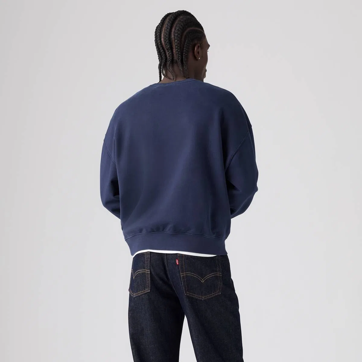 Свободная толстовка с графическим принтом и круглым вырезом Levi's, Grow Your Own Way Navy Blazer - Blue — фото 4