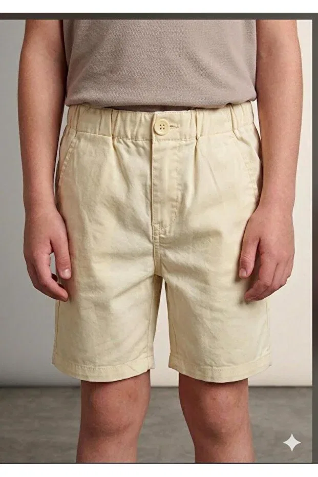 Детские шорты для мальчиков льняные Markasız Ucuz, Beige