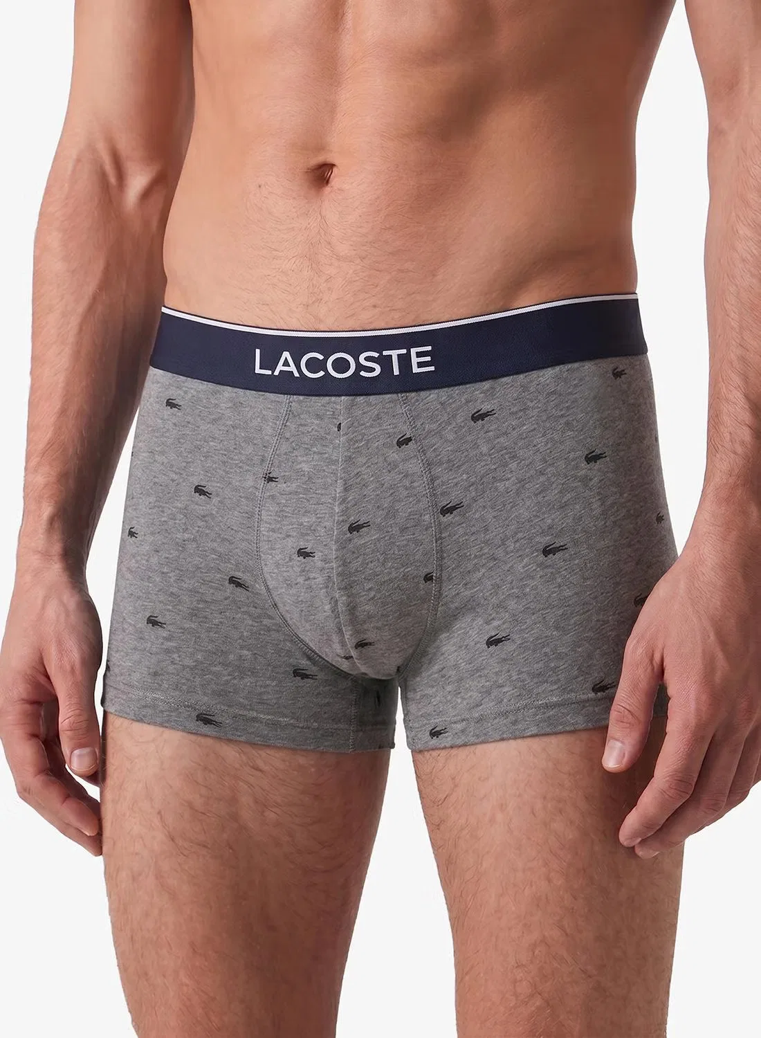 Трусы-боксеры с принтом комплект из 3 штук Lacoste, белый/серый/черный — фото 2