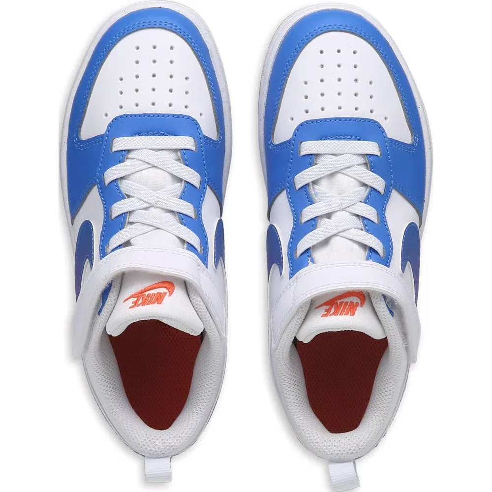 Детские низкие кроссовки Court Borough Recraft Nike, White/Blue/Violet — фото 4