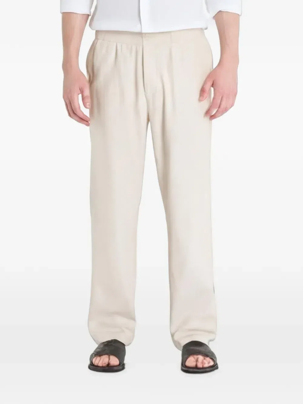 Прямые льняные брюки Calvin Klein, бежевый