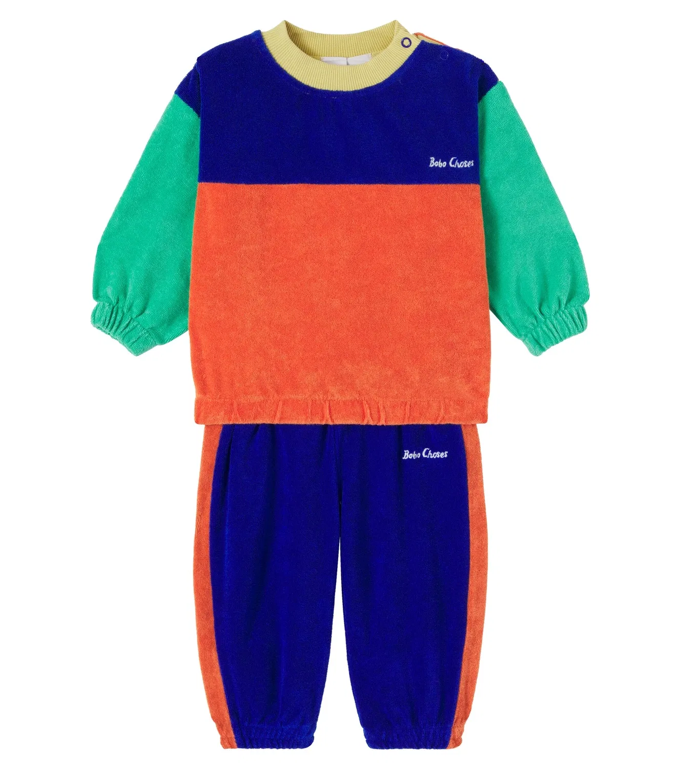 Комплект из свитшота и спортивных брюк из махровой ткани, Bobo Choses, Multicolor Blue