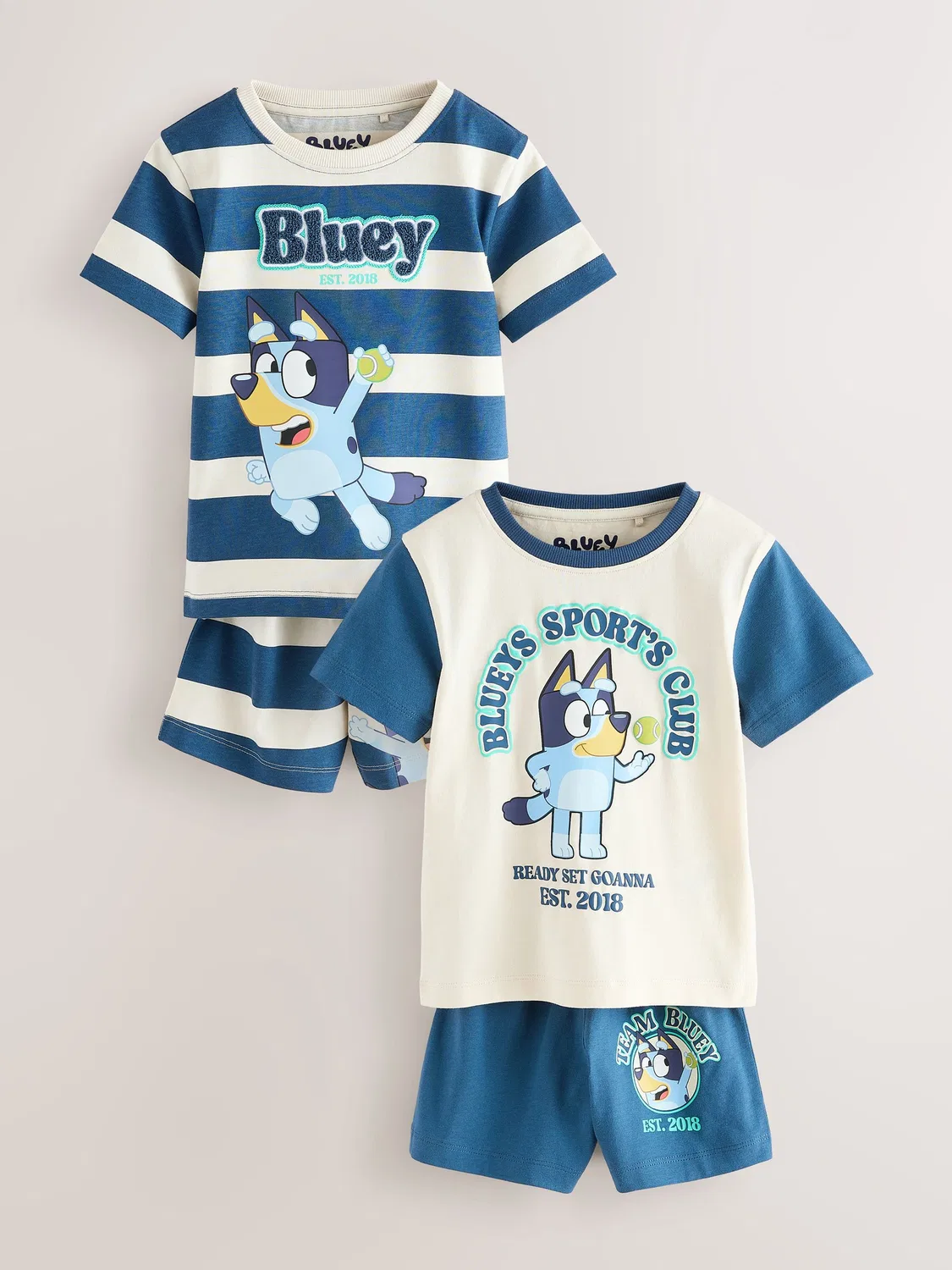 Пижама короткая Bluey 2 шт Next, сине-белый