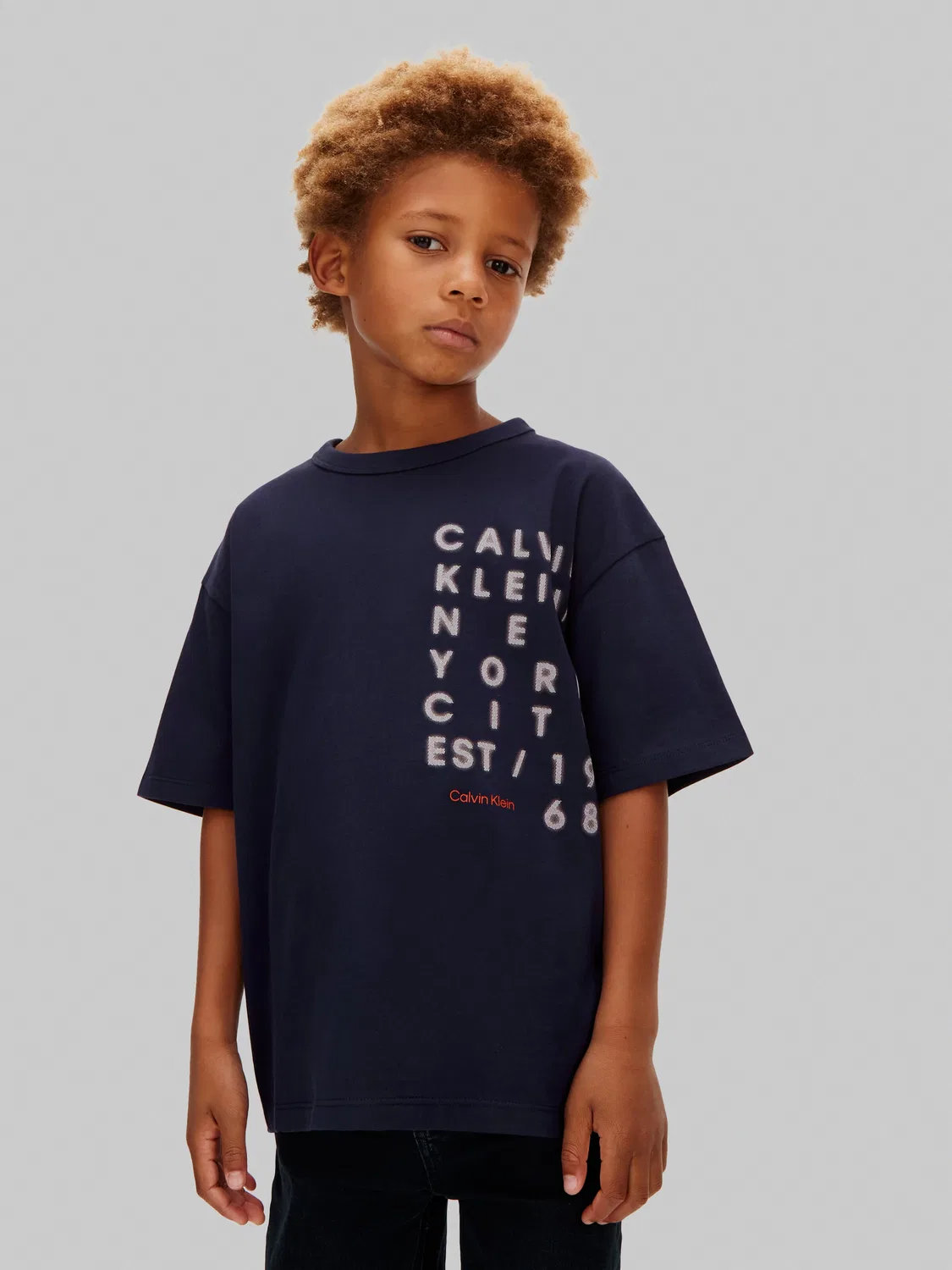 Детская рубашка Calvin Klein Kids темно-синего цвета — фото 2