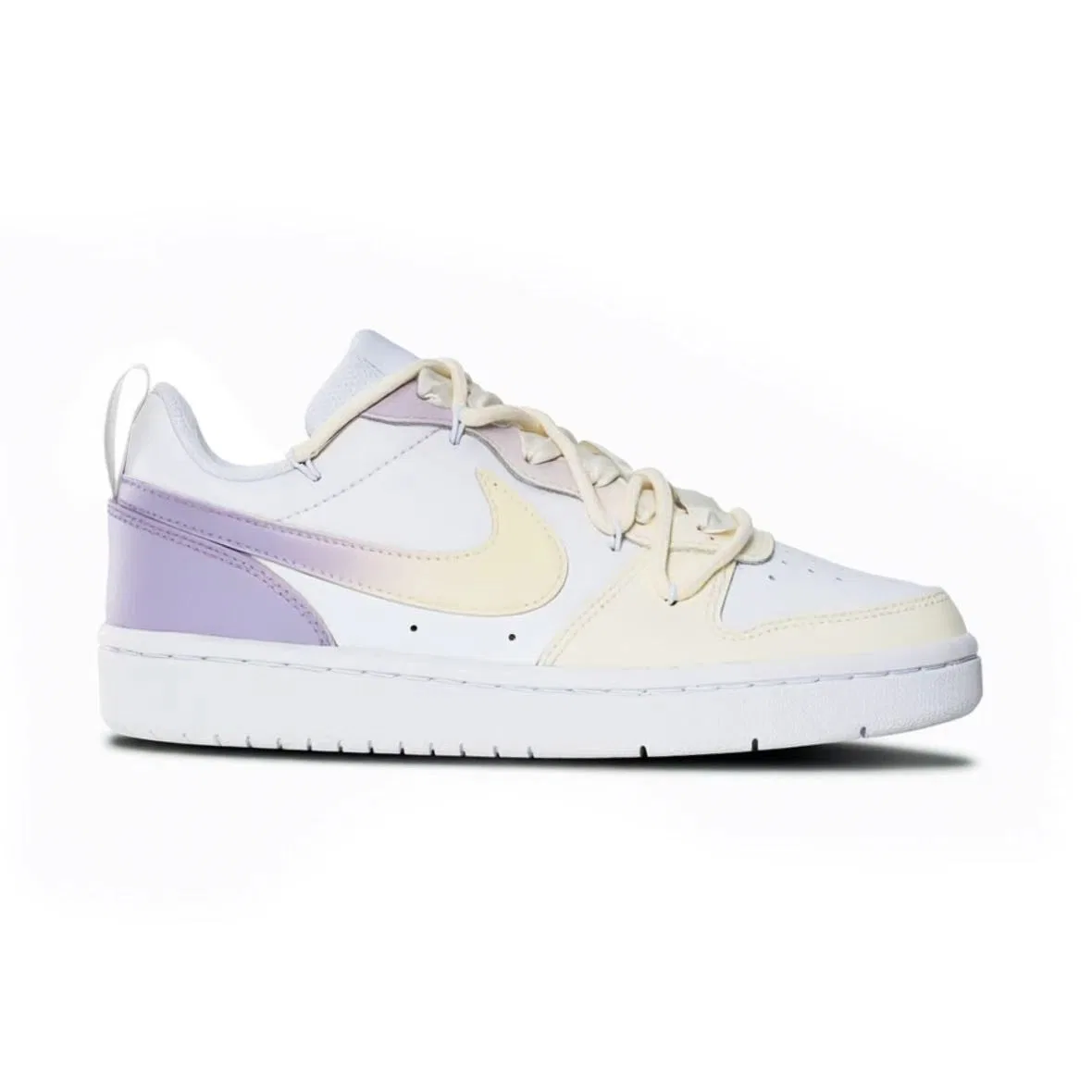 Детские кеды для скейтбординга с кожаным верхом Nike Court Borough, Light Yellow — фото 3