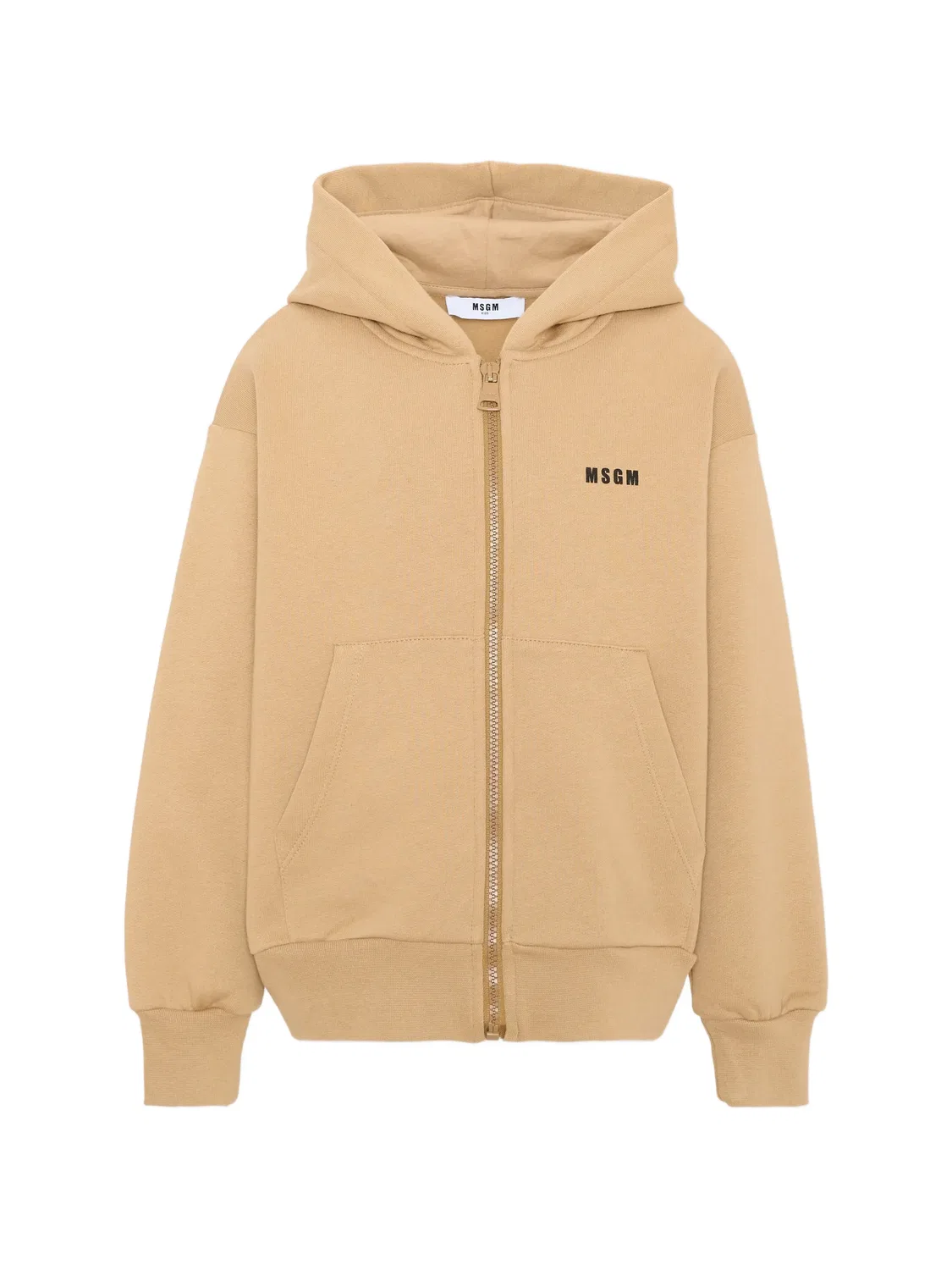 Хлопковое худи на молнии с логотипом MSGM, нейтральные