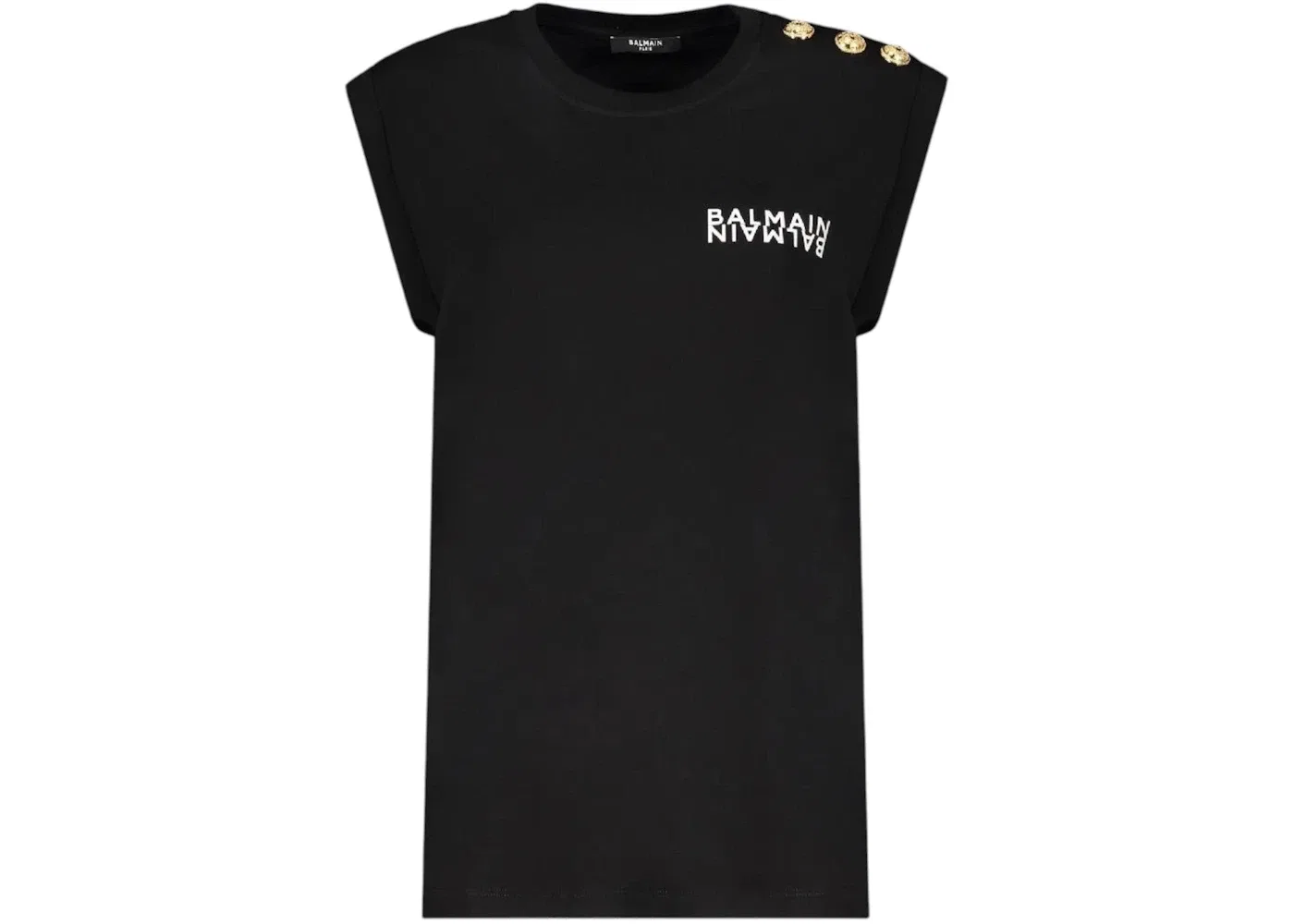 Женский топ без рукавов с логотипом Balmain, Black