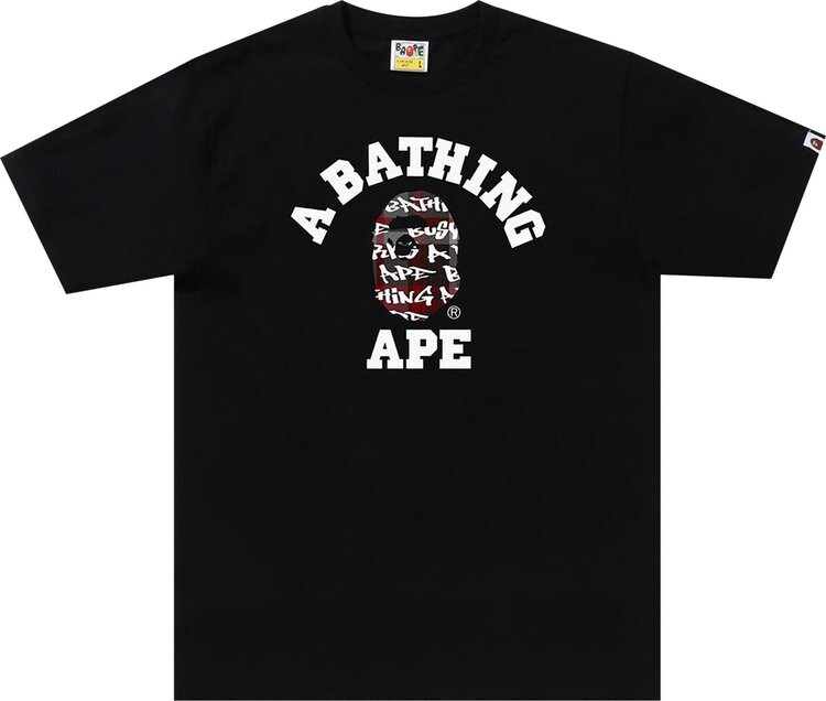 

Футболка BAPE Graffiti Check College Tee 'Black', черный