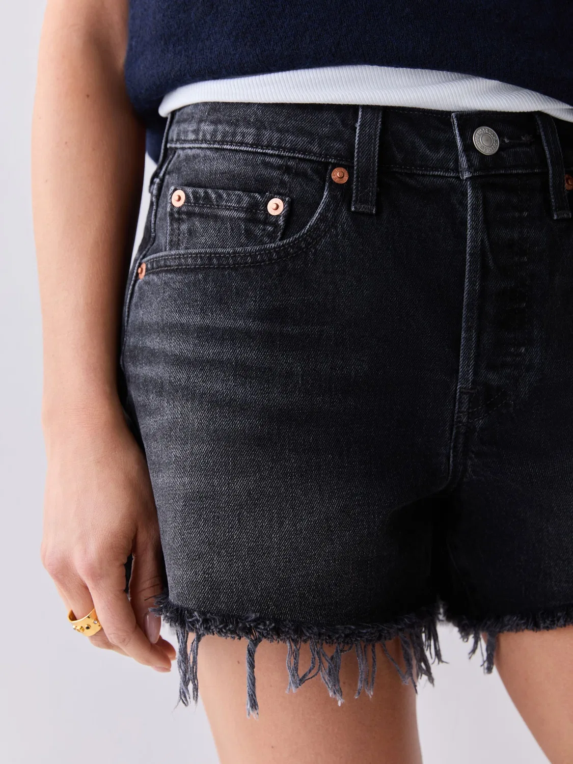 Шорты джинсовые 501 Curve Levi's, темно-синий — фото 4