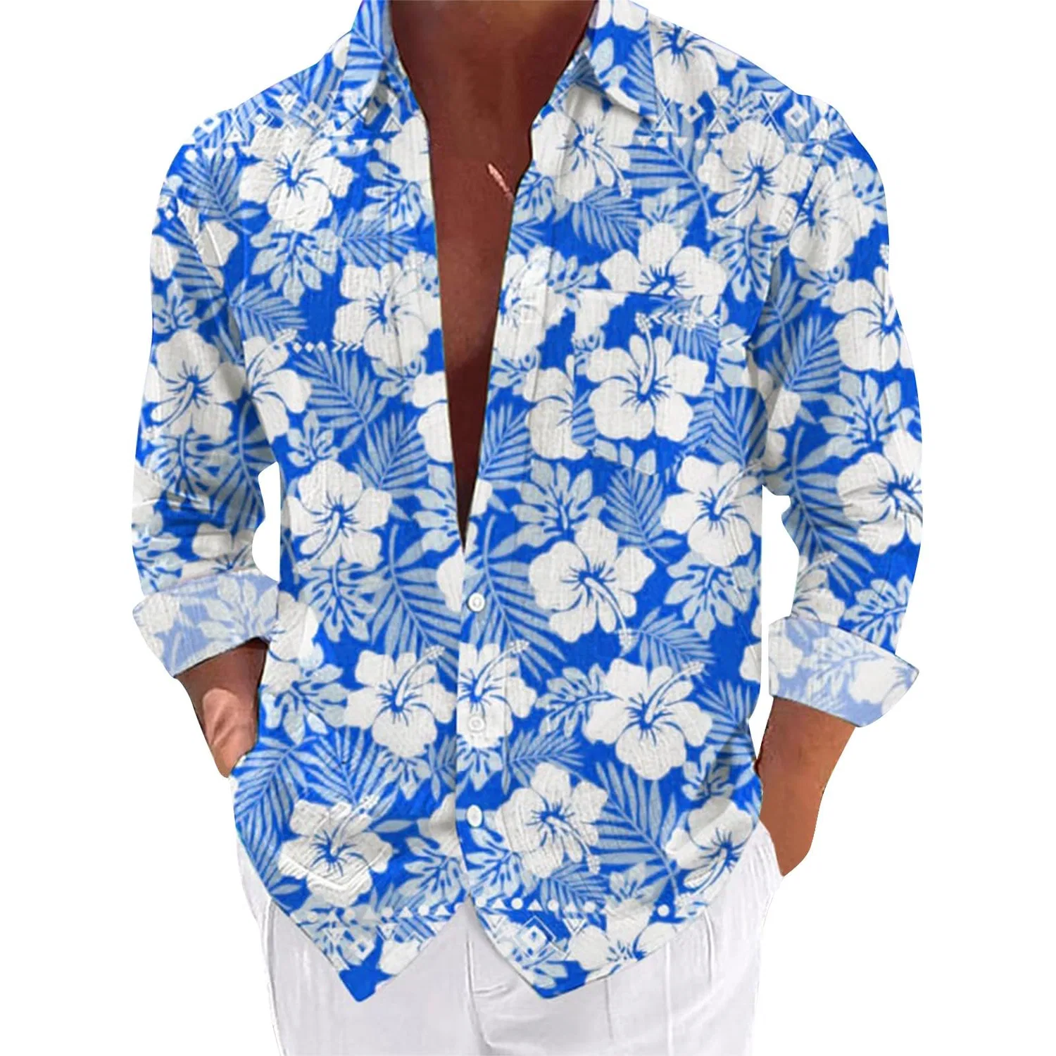 Мужская рубашка с принтом Summer Hawaiian Shirts, blue