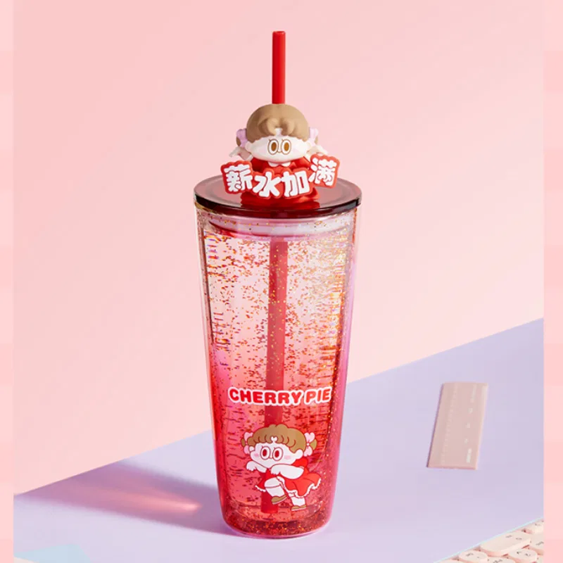 Детский стакан с трубочкой из пластика POP MART Part-Time Everyday Collection, Белый — фото 3