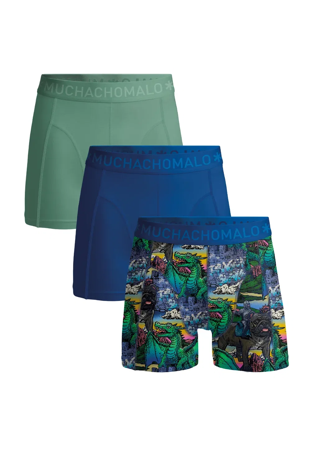Набор из 3 штук - хипстеры Muchachomalo, Print Blue Grey
