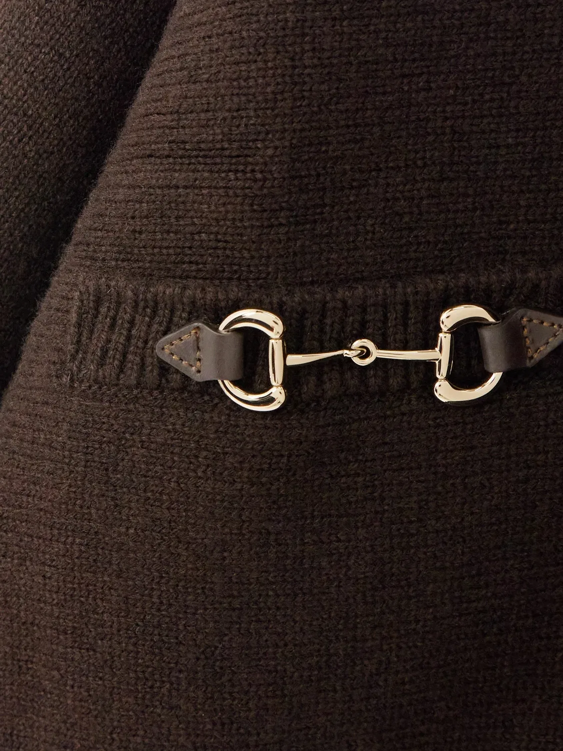 Водолазка Gucci Horsebit, из смеси шерсти и кашемира, коричневый — фото 4