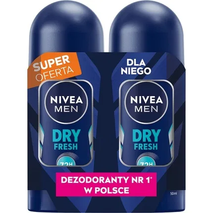Антиперспирант-роллон Nivea Men Dry Fresh, 2x50 мл