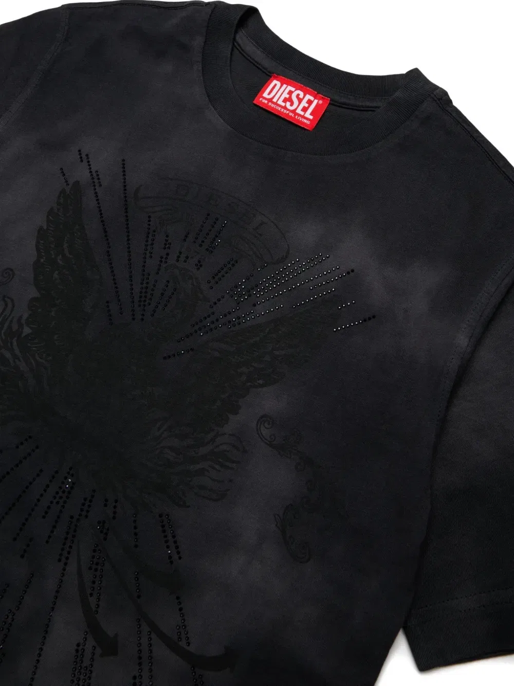 Футболка с графичным принтом Diesel Kids, серый — фото 3