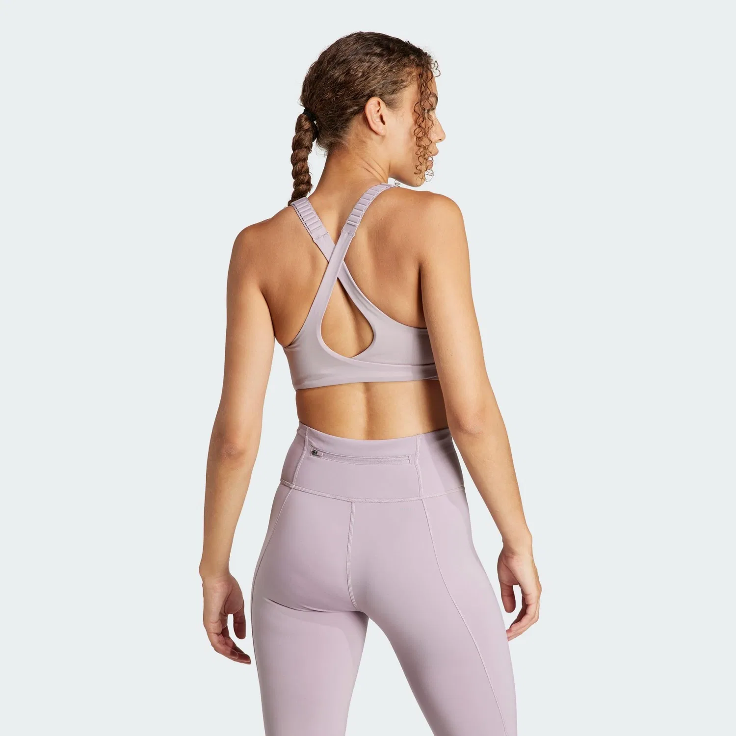 Женский спортивный бюстгальтер с высокой поддержкой FastImpact Luxe Run Adidas, Helllila — фото 3