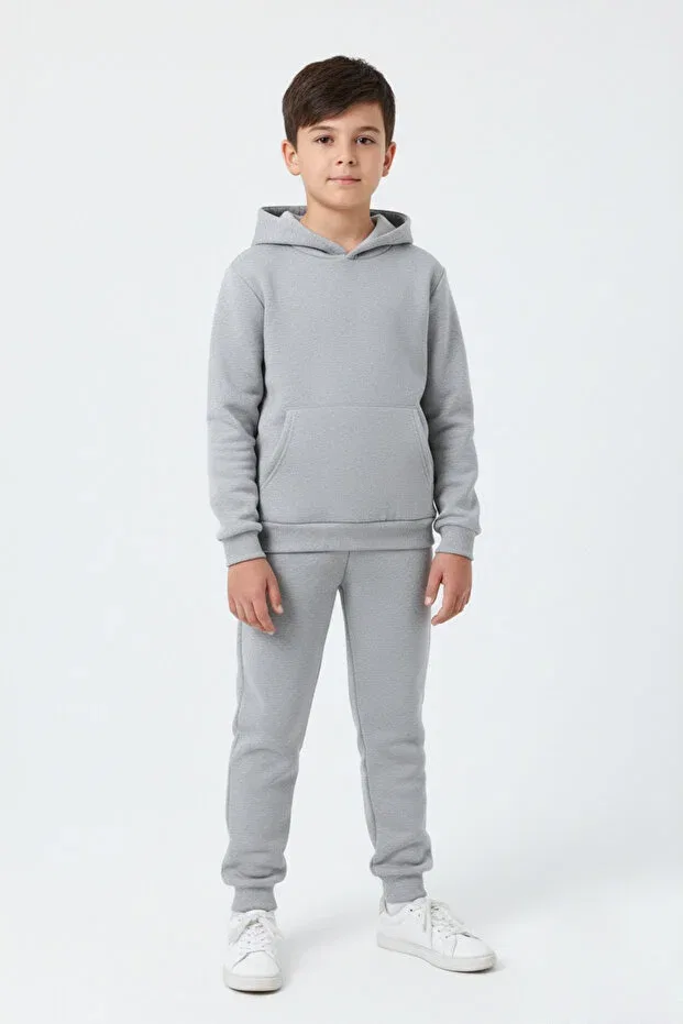 Детский спортивный костюм для мальчиков из футера с капюшоном Fyk Kids, Gray — фото 2