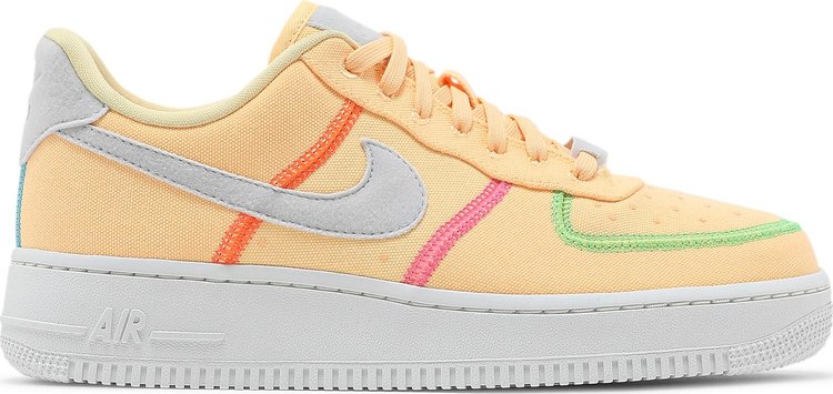 Кроссовки Nike Wmns Air Force 1 '07 Low LX 'Stitched Canvas - Melon Tint', оранжевый - фото