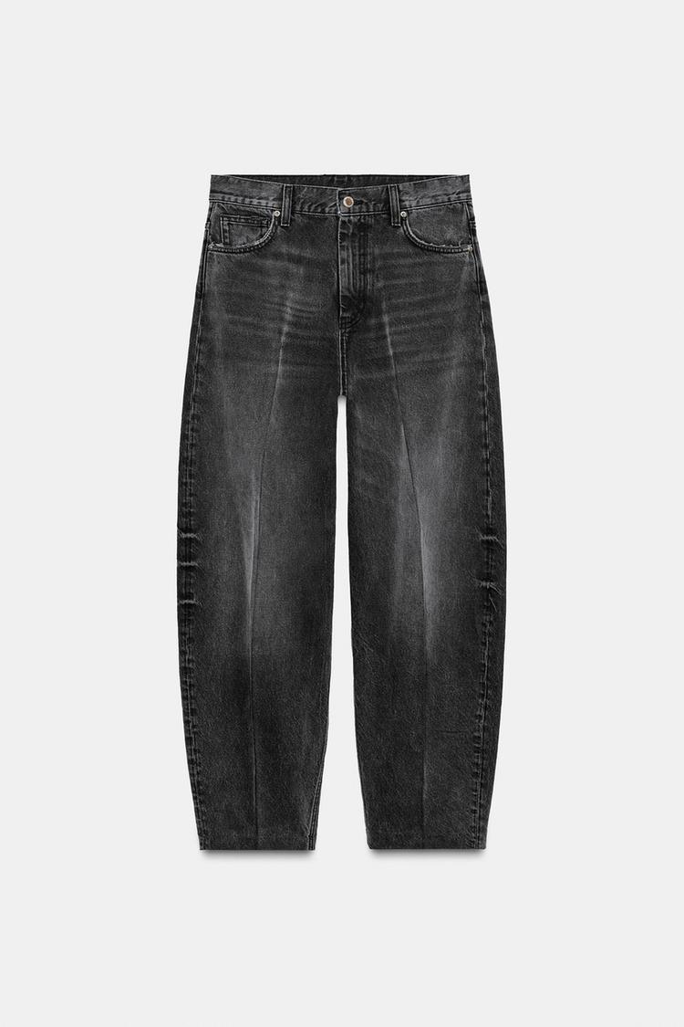 

Джинсы Zara Barrel High-waist, черный