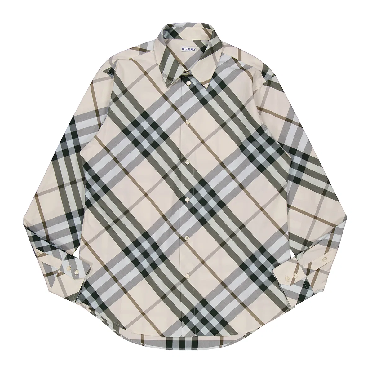 Рубашка с жаккардовым узором Nova Check Burberry, Alabaster Ip Check — фото 4