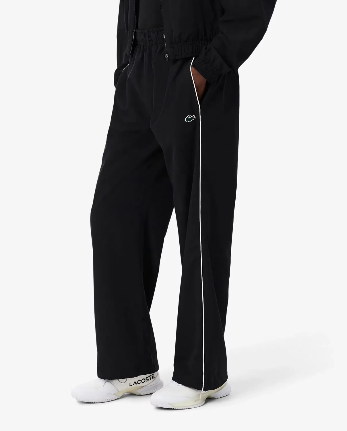 Брюки спортивные Lacoste Blanco из полиэстера, свободного кроя, белые — фото 3