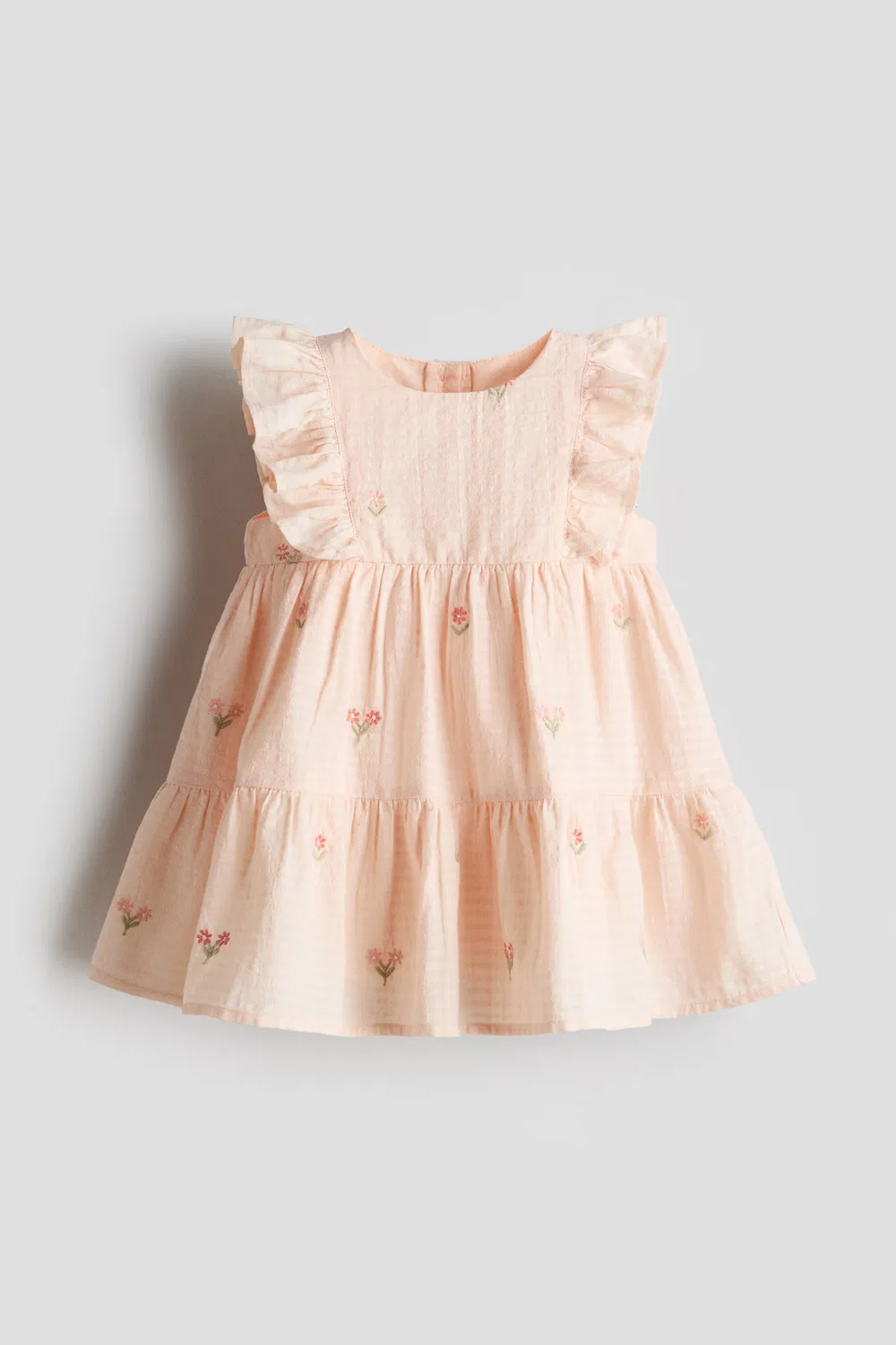Хлопковое платье с вышивкой H&M, Pfirsich/Geblümt