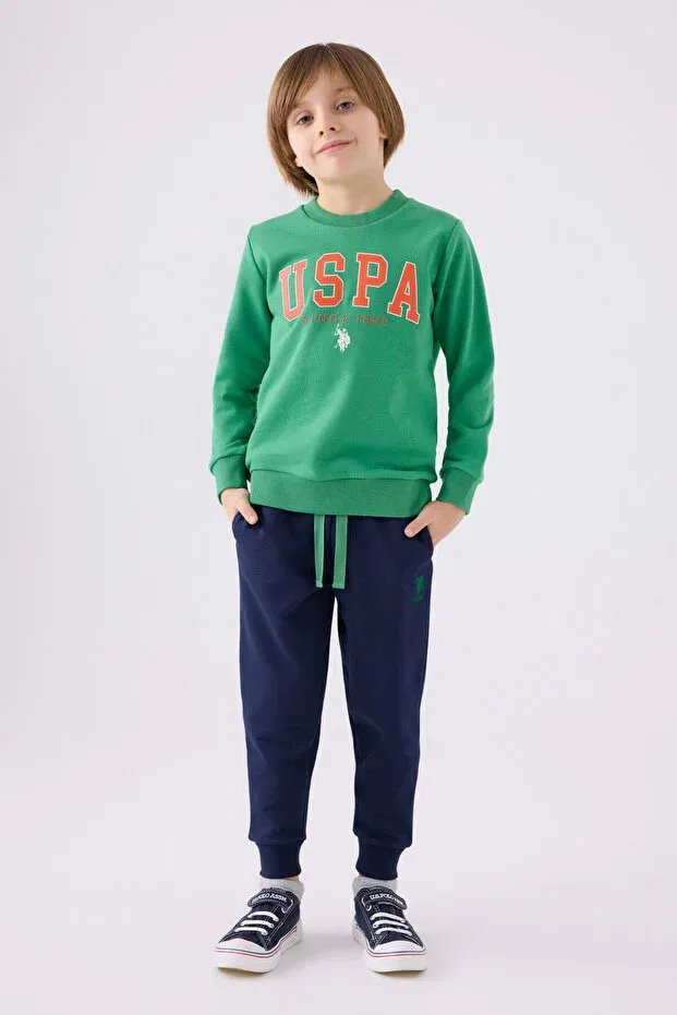 Детский спортивный костюм для мальчиков однотонный U.S. Polo Assn., Green