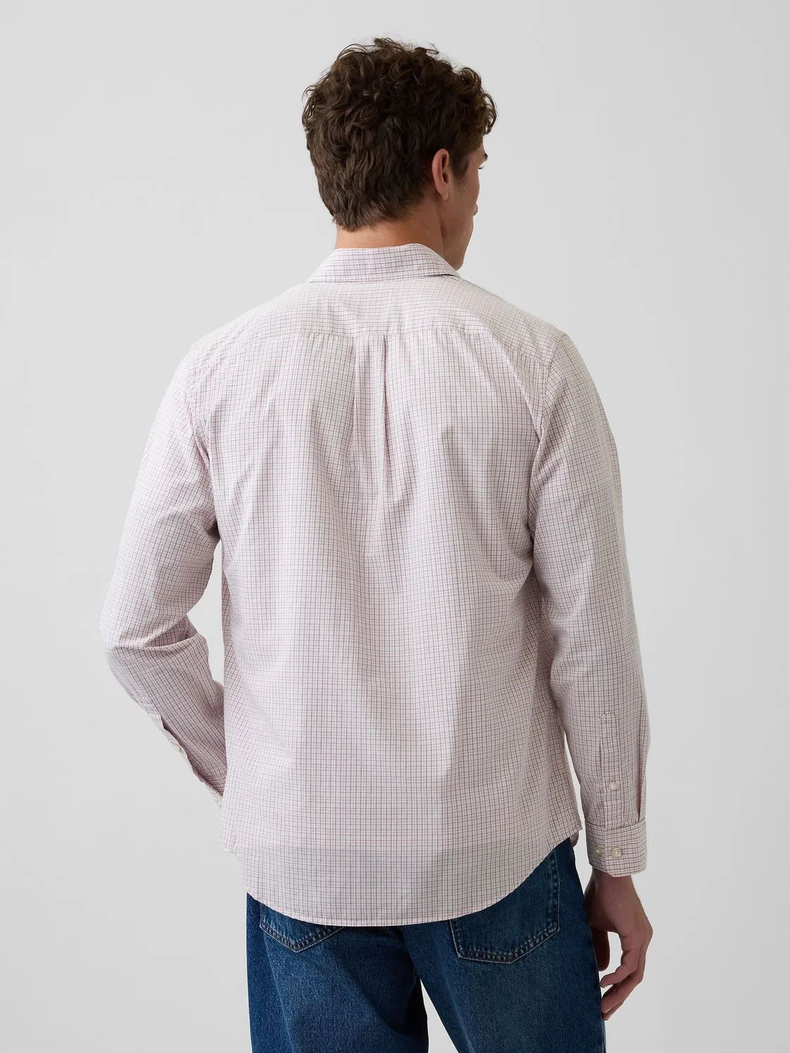 Рубашка классическая хлопковая Gap, Pink Check — фото 2