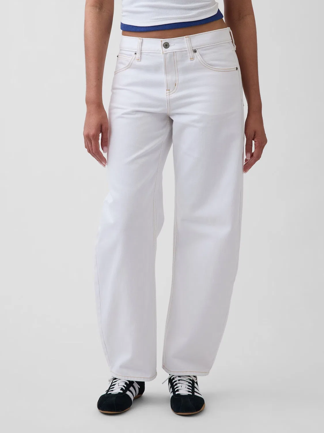 Джинсы Barrel, низкая посадка Gap, белые