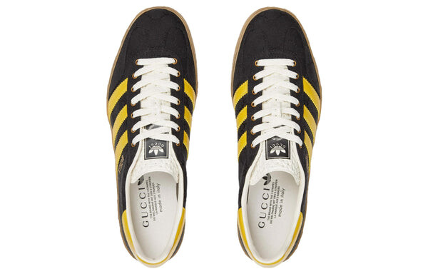 Кроссовки adidas x gazelle 'black yellow' Gucci, желтый — фото 4