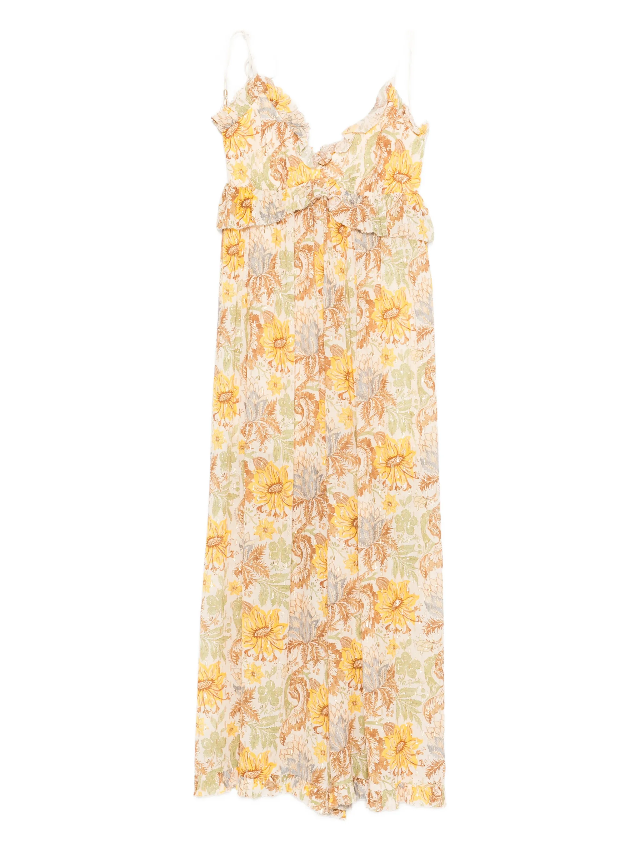 

Комбинезон в цветочек с оборками Zimmermann, желтый