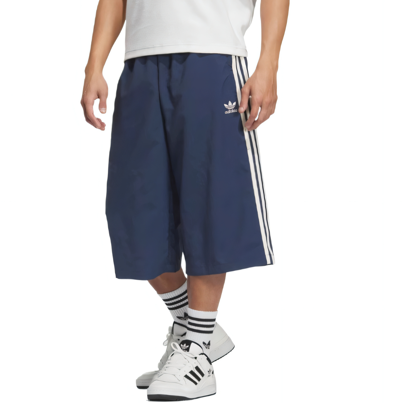 

Adidas Originals Классические шорты casual мужские Dark Blue/Ivory