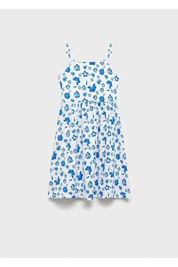 Детское платье для девочек с цветочным принтом Mango Kids, Off White