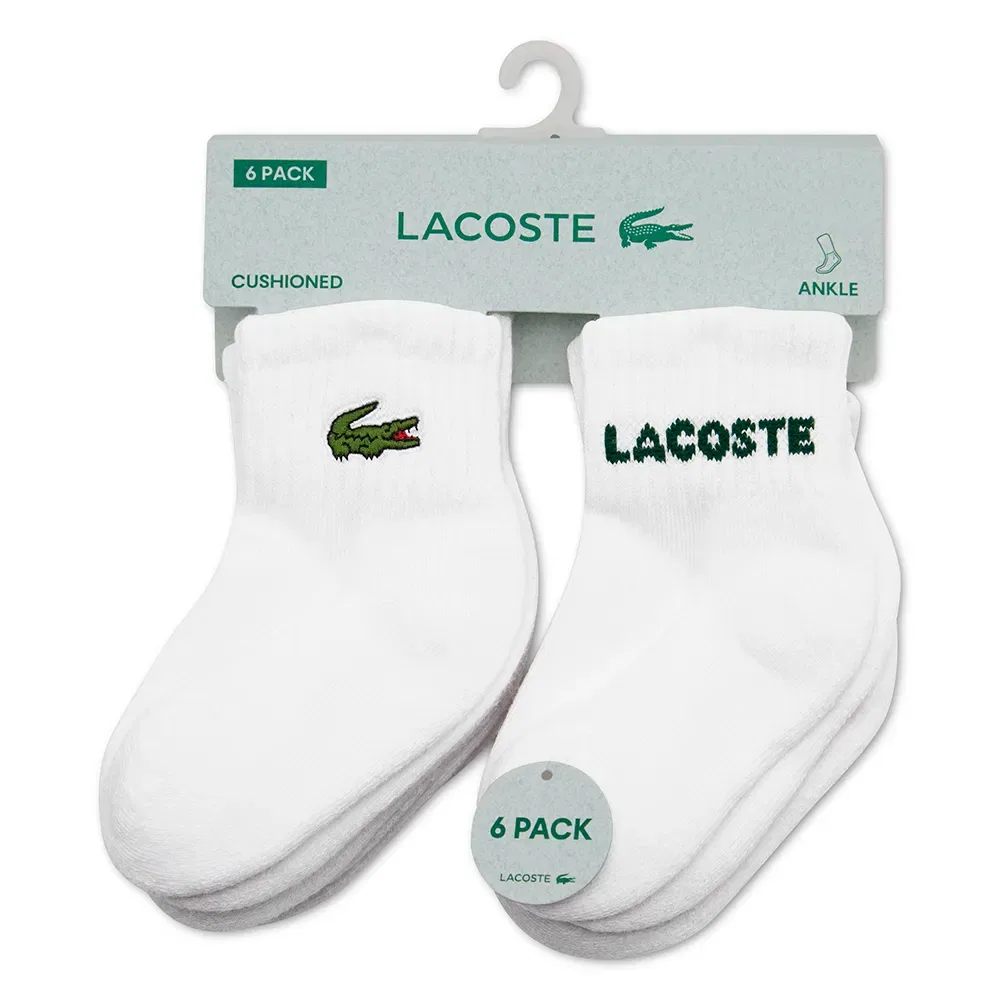 Комплект носков 6 пар Lacoste Kids, белый — фото 3