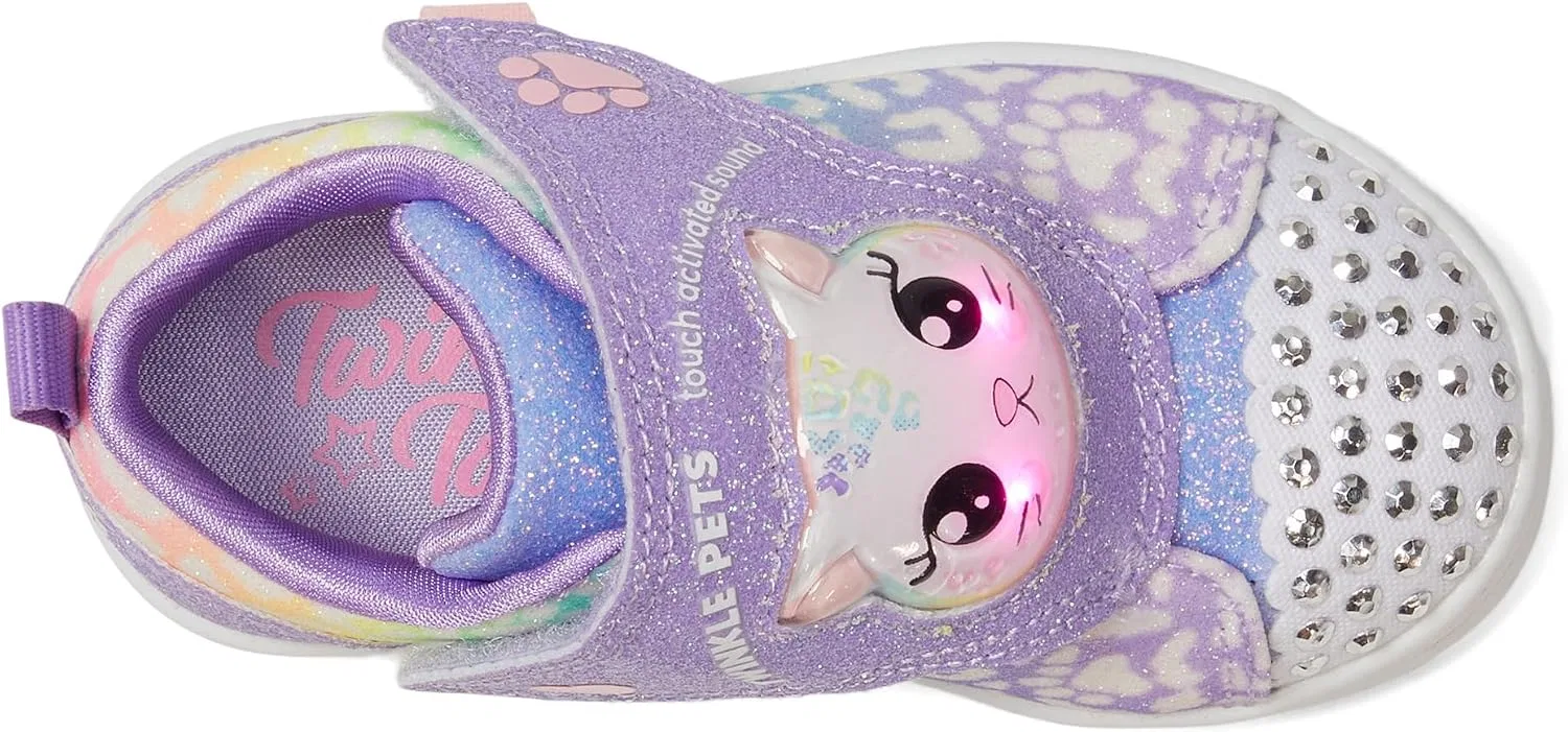 Детские кроссовки для девочек с блестками Twinkle Sparks Skechers, Lavender/Multi — фото 2
