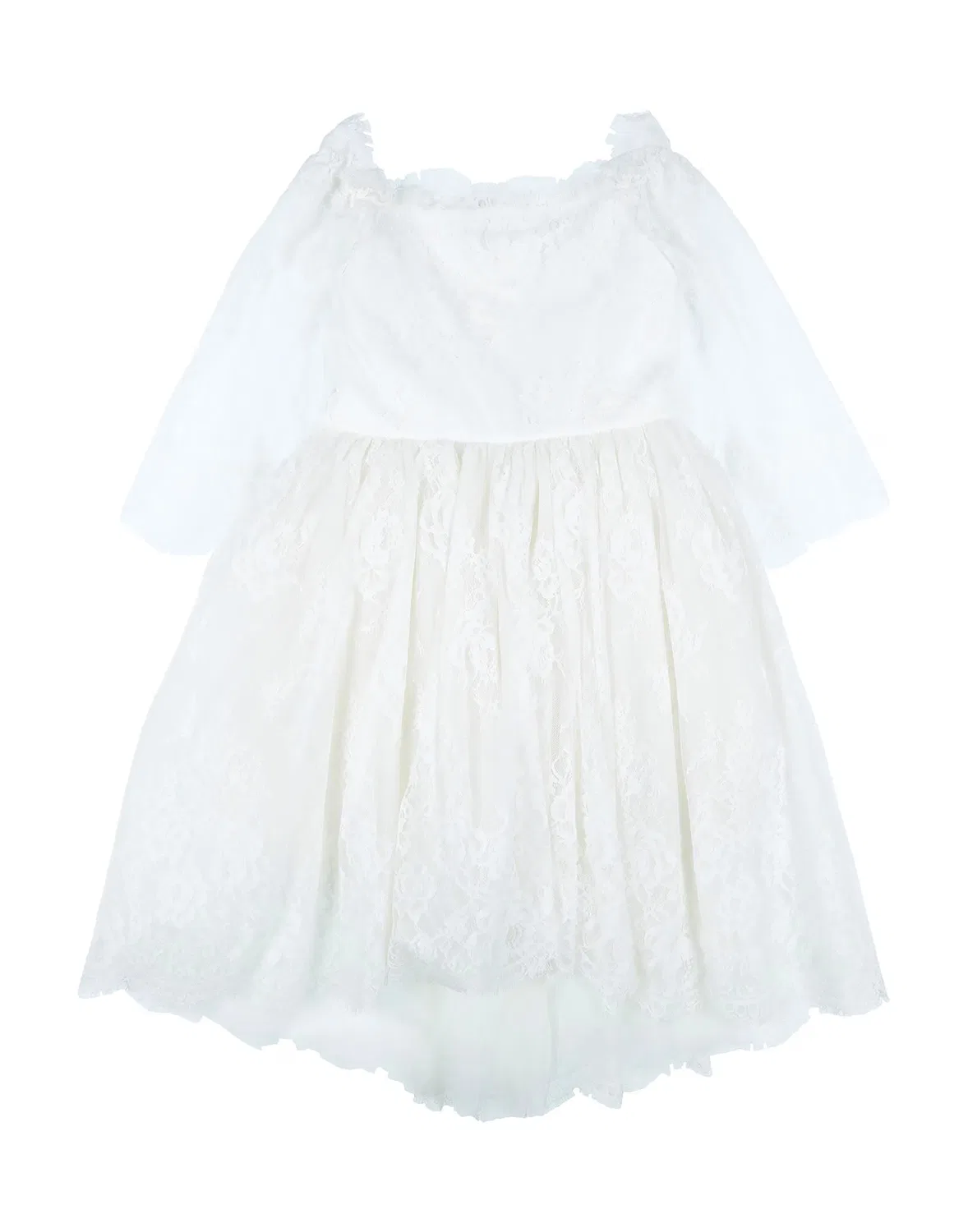 Детское платье из фатина с кружевом Azzurra Collezione, белый
