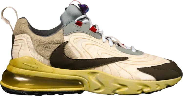 

Лимитированные кроссовки Nike Travis Scott x Air Max 270 React 'Cactus Trails' Friends & Family, кремовый, Бежевый, Лимитированные кроссовки Nike Travis Scott x Air Max 270 React 'Cactus Trails' Friends & Family, кремовый