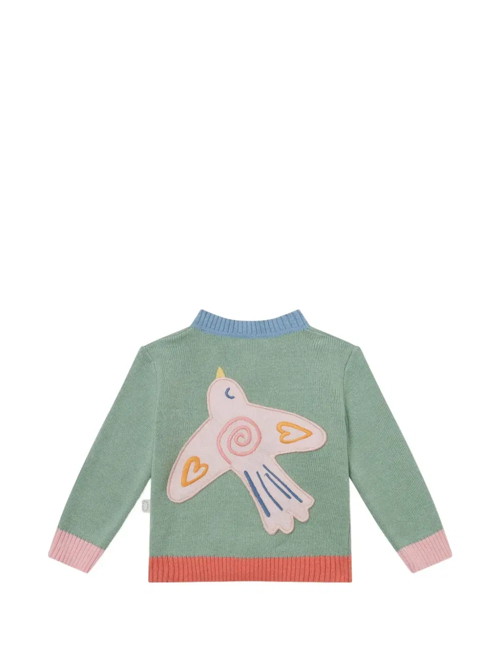 Кардиган в технике пэчворк Stella McCartney Kids, зеленый — фото 2