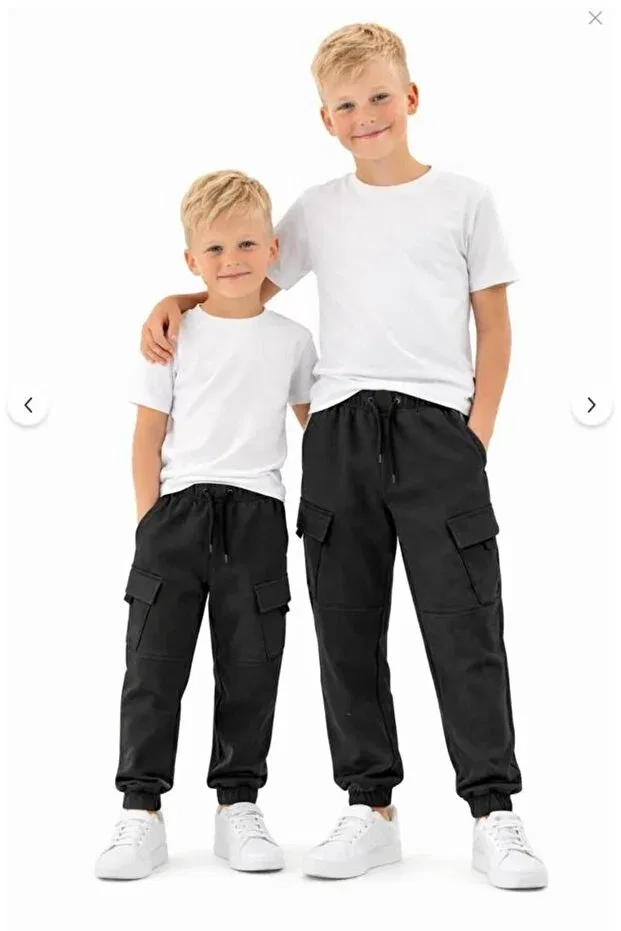 Детские спортивные штаны для девочек с карго-карманами Aykidsclup, Black