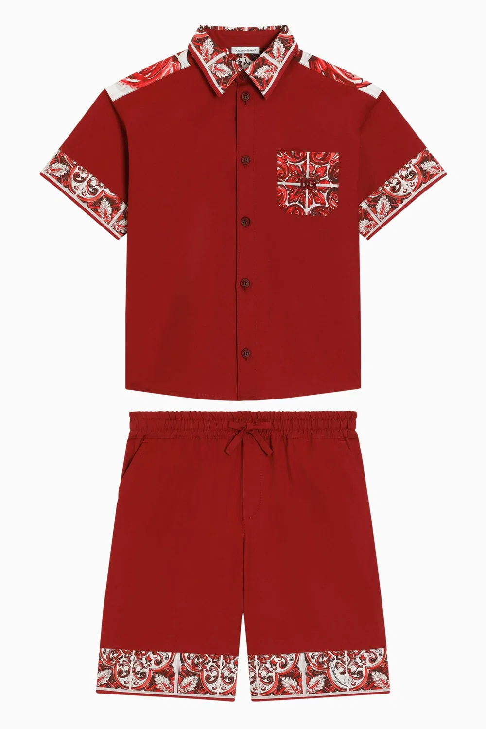 Рубашка с принтом майолика в стиле поплин Dolce & Gabbana — фото 2