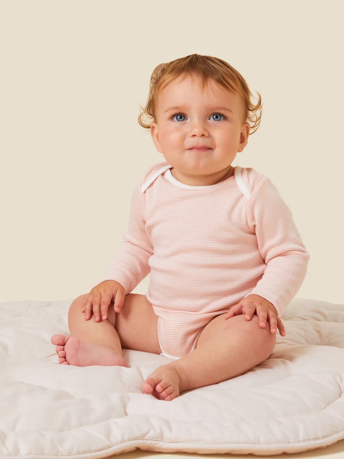 Боди с длинным рукавом MORI Pink Stripe, розовый