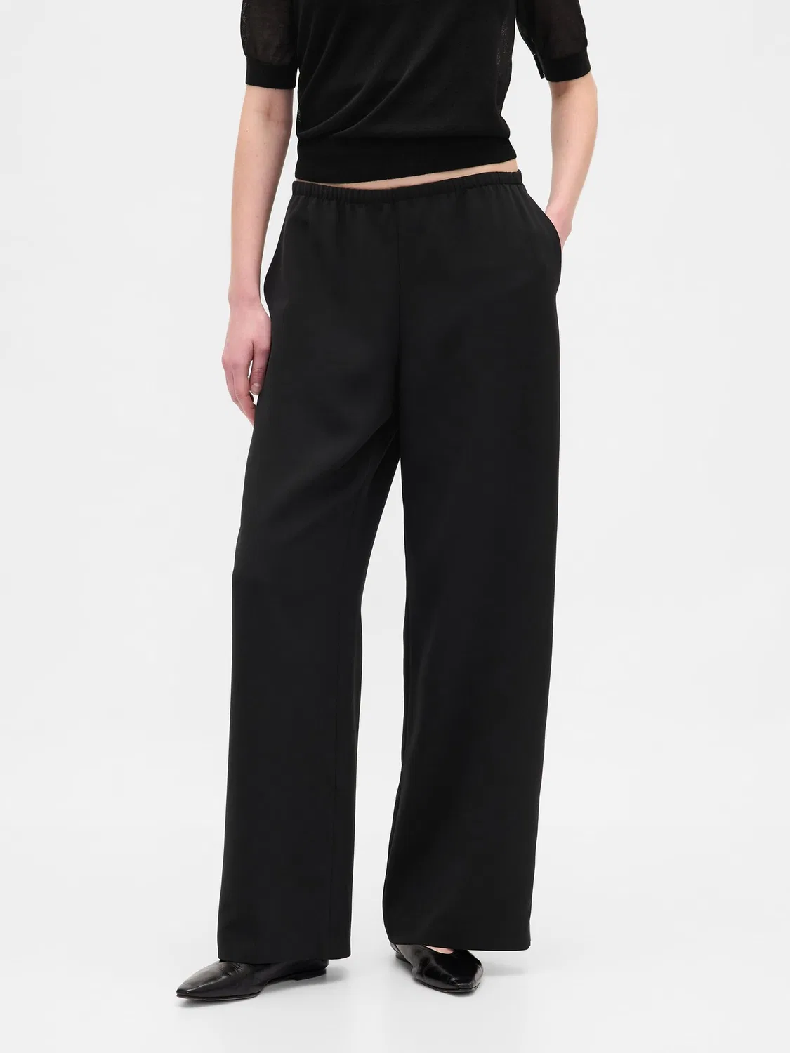 Брюки широкие Easy Wide-Leg Gap, черный