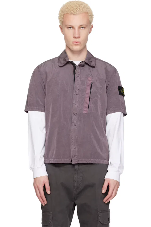 Фиолетовая нейлоновая металлическая рубашка Econyl 1200028 Stone Island