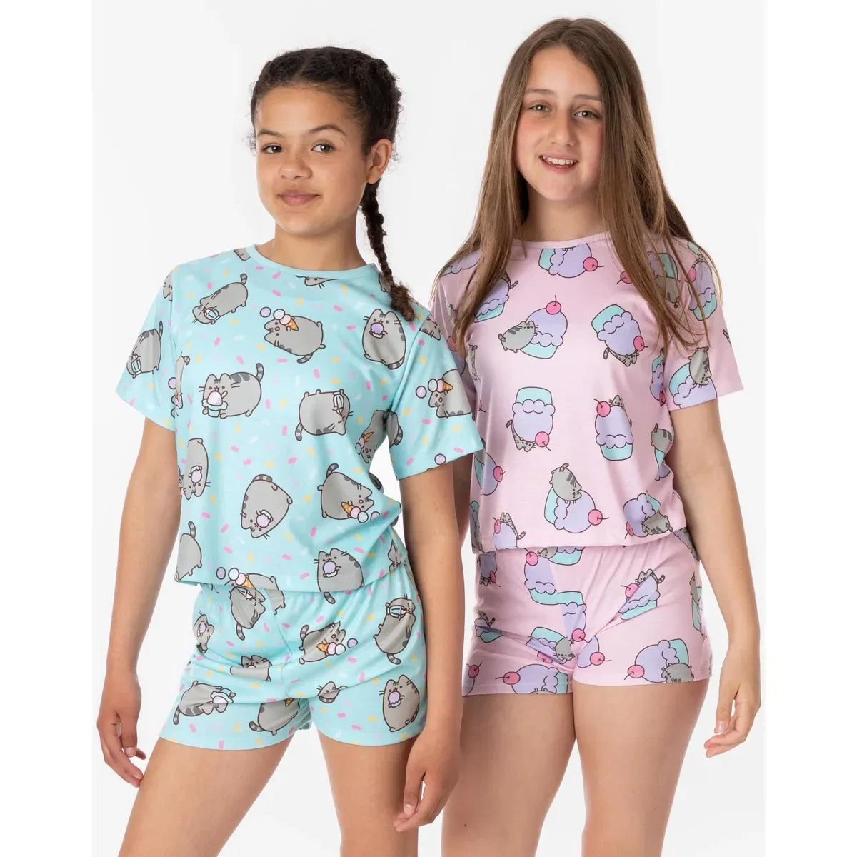 Детский комплект пижамы с принтом с коротким рукавом и короткими штанинами Pusheen, Multi