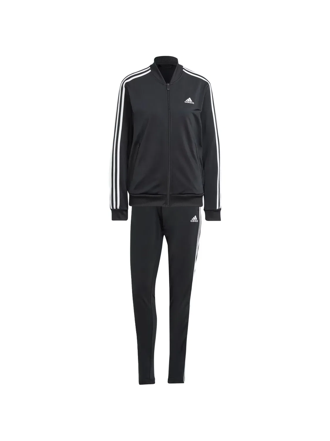 Спортивный костюм на молнии с полосками Adidas, черный