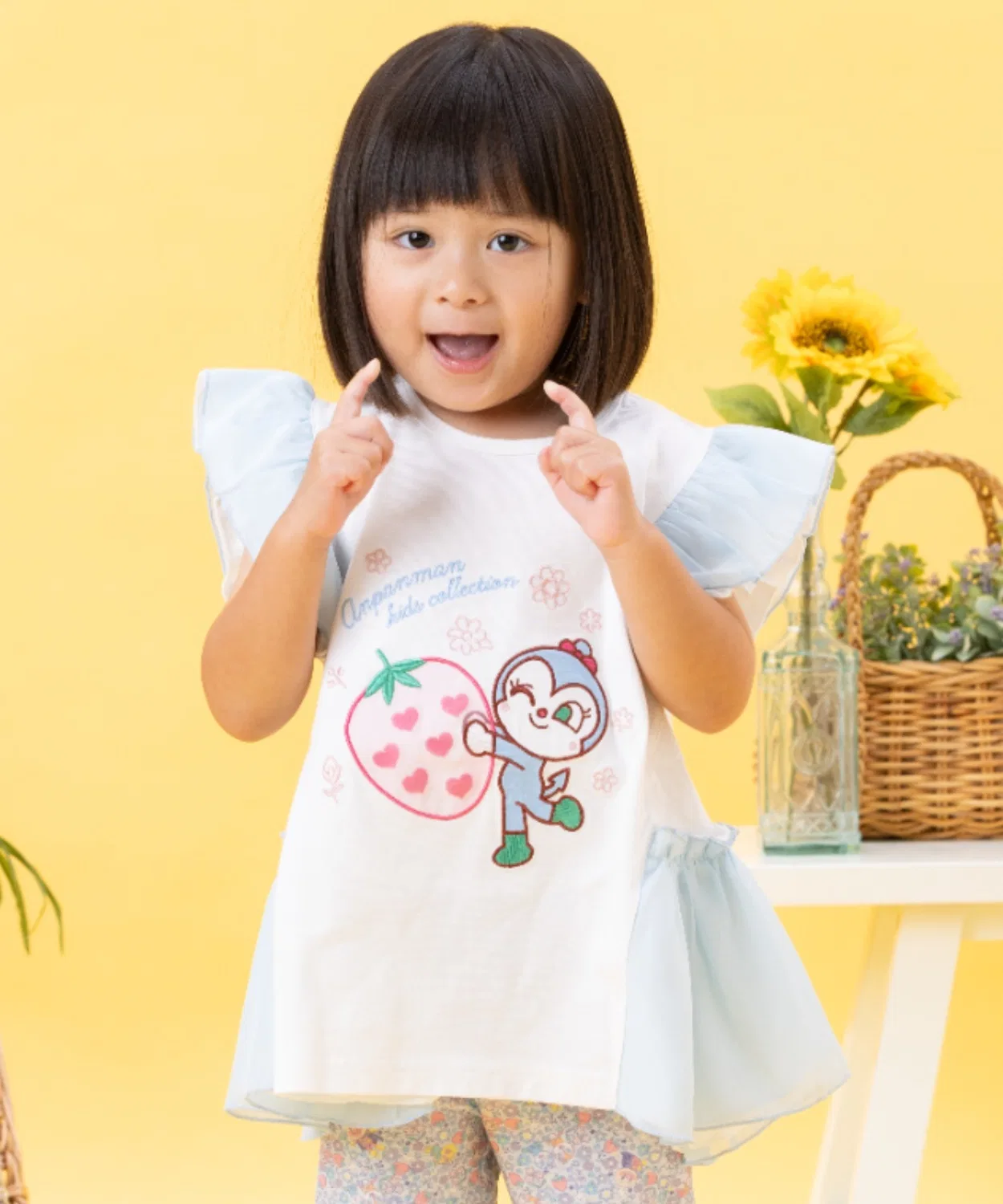 Детская туника с воланами и аппликацией ANPANMAN KIDS COLLECTION, Sax Blue