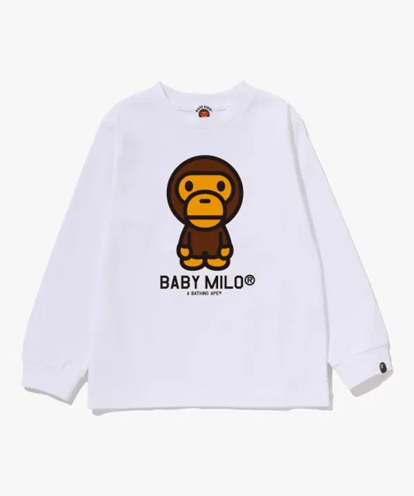 Футболка с длинным рукавом Baby Milo, белая, Bape