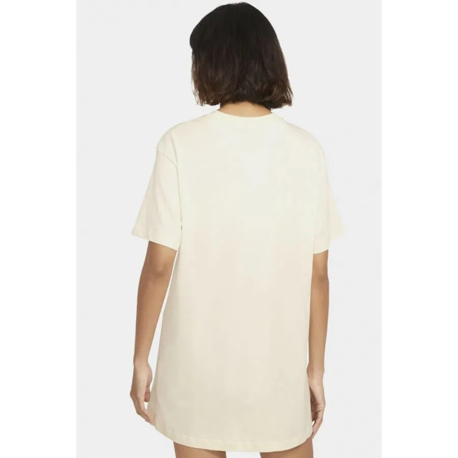Платье-футболка с длинным рукавом с принтом Sportswear Organic Cotton Short Sleeve Dress Nike, Кремовый — фото 2