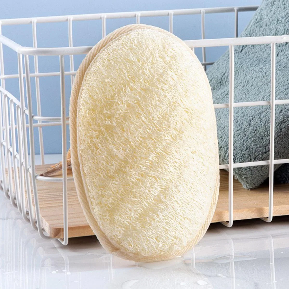 Люфа для душа и ванны PLAFOPE, 2 шт, 14.5x10x0.7 см, Beige — фото 4